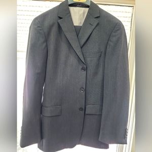 Hugo Boss Charcoal Gray Pinstripe Mens Suit, 40R